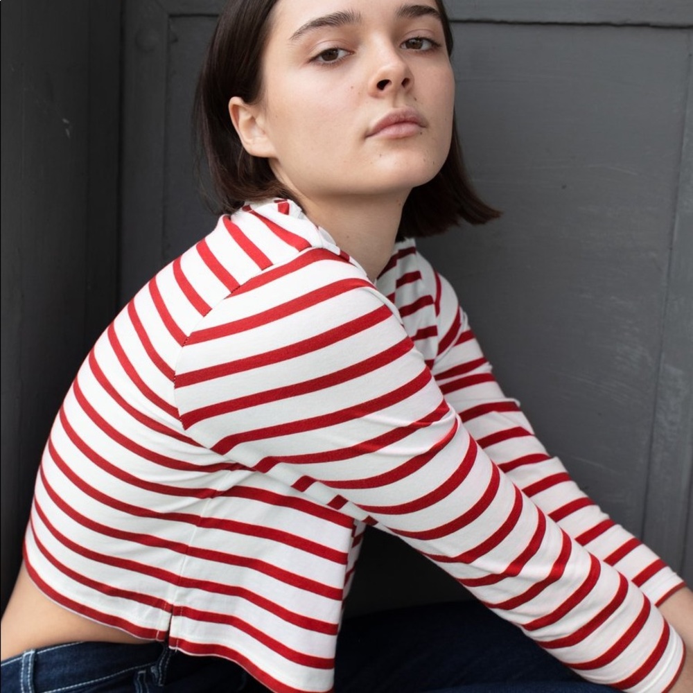 Long Sleeve Stripe Crop | Hanes x karla